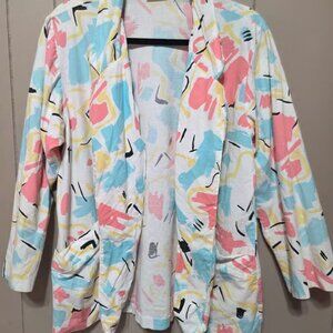 Wish You Were Here Retro open front ladies' summer cotton jacket